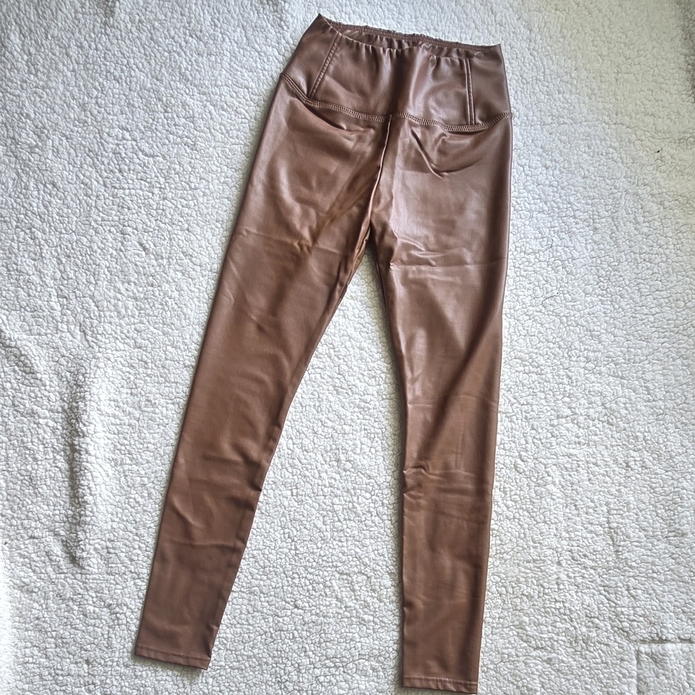 Bagatelle Vegan Leather Leggings High Waisted Women's Sz.Small